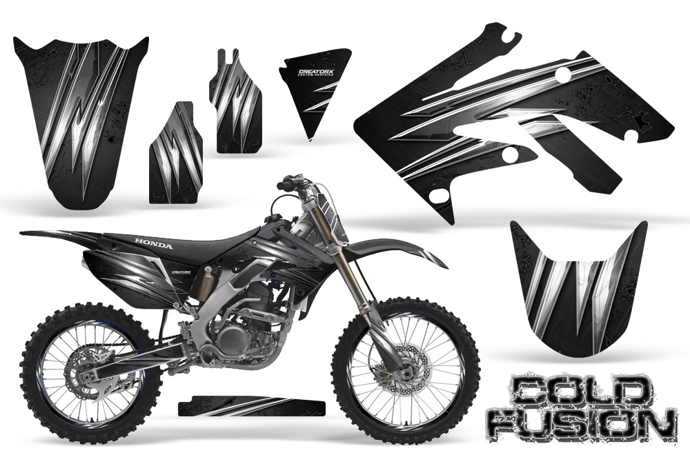 Honda CRF250R 04-09 Graphics Kit Cold Fusion Black NP Rims